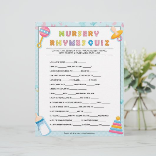 Nursery Rhymes Quiz [Basics Blue] Briefhoofd (Staand voorkant)
