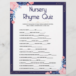 Nursery Rhymes Quiz [Floral Lijst] Briefhoofd
