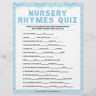 Nursery Rhymes Quiz [Luxe kant [blauw]] Briefhoofd