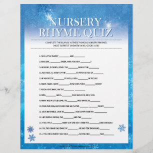 Nursery Rhymes Quiz [Snowy Blue] Briefhoofd