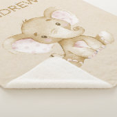 Nursery Sherpa Blanket met Baby olifant Sherpa Deken (3/4)