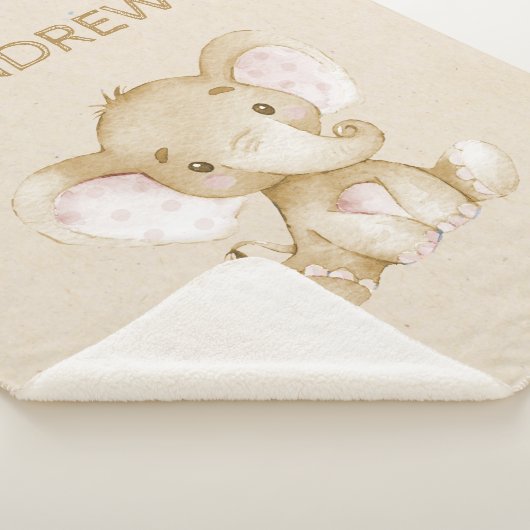  Nursery Sherpa Blanket met Baby olifant Sherpa Deken (3/4)