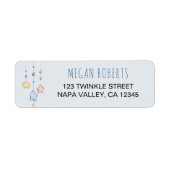 Nursery Stars Blue Grey Return Address Label (Voorkant)