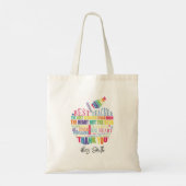 Nursery Teacher Best leraar regenboogappel Tote Bag (Achterkant)