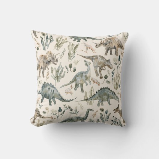 Nursery Thème Dinosaure | Coussin Décoratif | Vint (Recto)