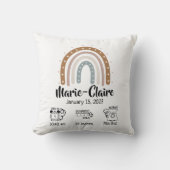 Nursery waterverf boho regenbooggeboortstatussen kussen (Voorkant)