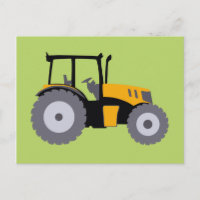 Nursery yellow tractor-vuilniswagen