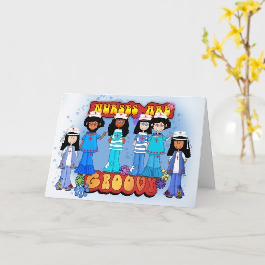 Nurse's Day Kaart - Groovy Nurse's (Gele Bloem)