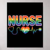 Nurse's Life Lgbt Heart Stethoscope Nurse Week Poster (Voorkant)