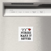 Nurses make it better red heart fridge magnet (In Situ (Lave-vaisselle))