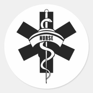 Nurses Medical Symbool Ronde Sticker
