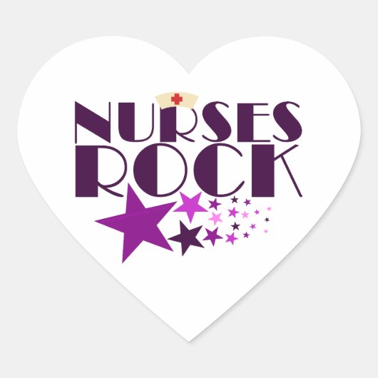 Nurses Rock Hart Sticker (Voorkant)