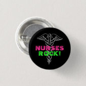Nurses Rock Pinback Button | Neonkleuren (Voorkant /achterkant)