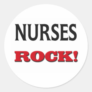 Nurses Rock Ronde Sticker