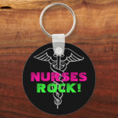 Nurses Rock Sleutelhanger | Neonkleuren (Voorkant)