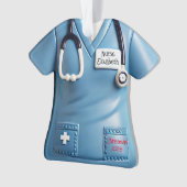 Nurses Scrubs Shirt Personalized Christmas Ornamen (devant)