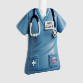 Nurses Scrubs Shirt Personalized Christmas Ornamen (devant)