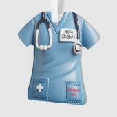 Nurses Scrubs Shirt Personalized Christmas Ornamen (devant)