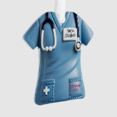 Nurses Scrubs Shirt Personalized Christmas Ornamen (devant)