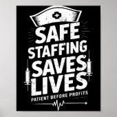 Nurses Strike Save Nursing Suprt Safe Staffing Sav Poster (Voorkant)