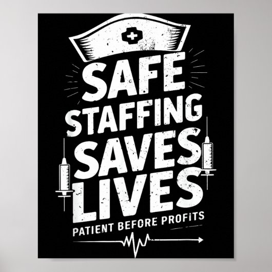 Nurses Strike Save Nursing Suprt Safe Staffing Sav Poster (Voorkant)