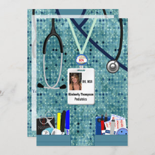 Nursing Afstuderen Invitation Blues Kaart