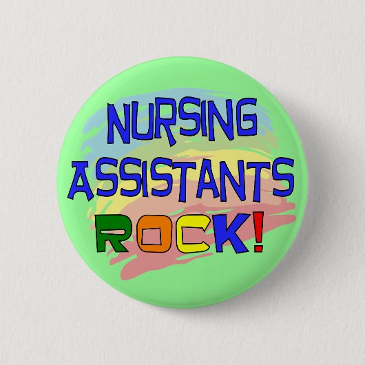 Nursing Assistants ROCK Ronde Button 5,7 Cm (Voorkant)