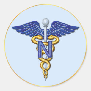 Nursing Caduceus Ronde Sticker
