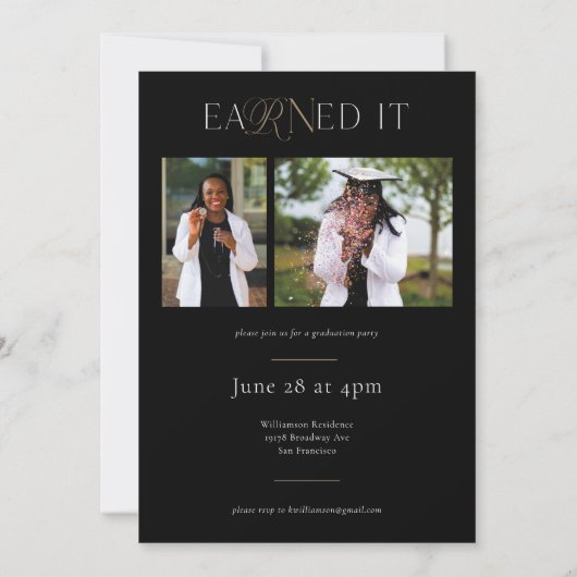 Nursing Degree Afstudeerder Aankondiging en uitnod (Achterkant)