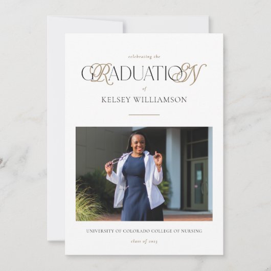 Nursing Degree Afstuderen Announcement Kaart (Voorkant)