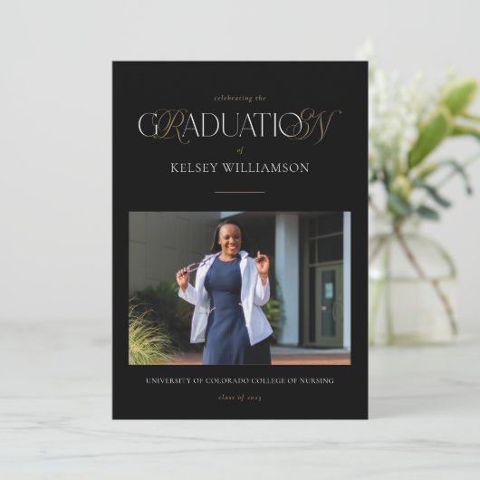 Nursing Degree Afstuderen kondiging Aankondiging (Staand voorkant)