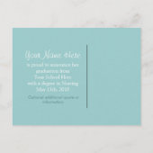 Nursing est un Faire-part de diplôme d'art PostCar (Dos)