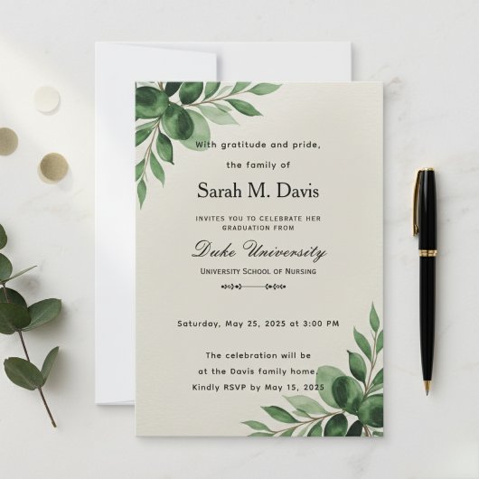 Nursing graduation invitation, custom graduation