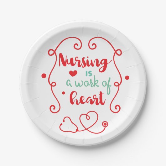 Nursing is a Work of Heart Papieren Bordje (Voorkant)