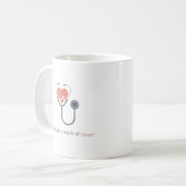 Nursing Is A Work Of Heart Stethoscope Coffee Mug  (Devant gauche)