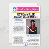 Nursing Newspaper College Faire-part unique (Devant / Derrière)