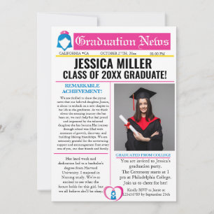 Nursing Newspaper College Faire-part unique