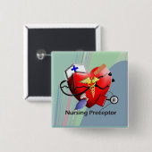 Nursing Preceptor Heart ARt Gifts Vierkante Button 5,1 Cm (Voorkant /achterkant)