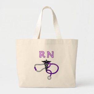 Nursing RN Stethoscoop Grote Tote Bag