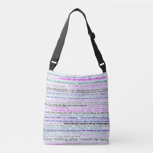 Nursing Word Cloud Crossbody Tas