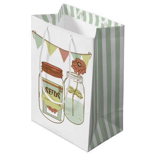 Nurture mason potje en banner giftbag medium cadeauzakje (Voorkant Gekanteld)