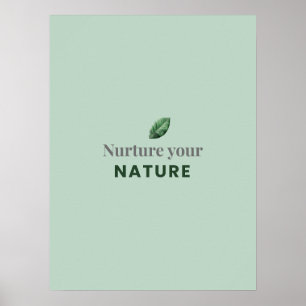 Nurture Your Nature Minimaal Motiverend Poster