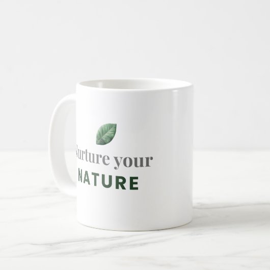 Nurture Your Nature Minimal Motivational Mug (Devant gauche)
