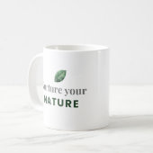 Nurture Your Nature Minimal Motivational Mug Koffiemok (Voorkant links)