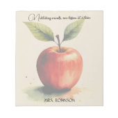 Nurturing Minds Waterverf Apple Teacher Gift Notitieblok (Voorkant)