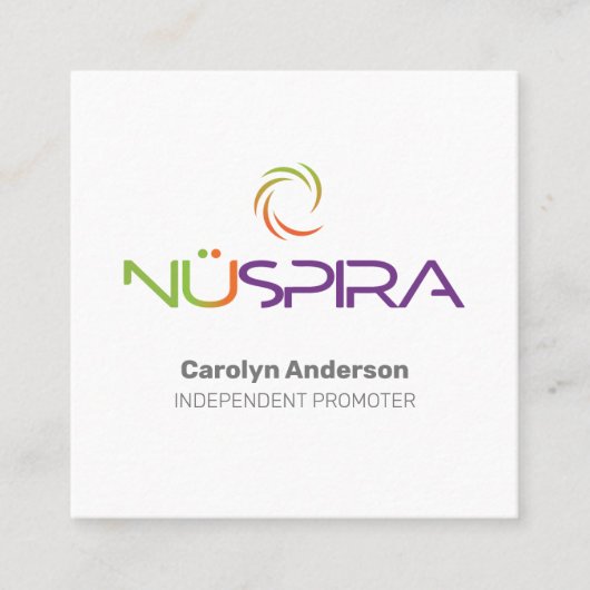 NuSpira Wit Visitekaartje (Voorkant)