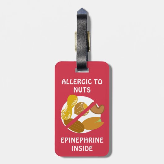 Nut Alert Bumble Bee Label Bagagelabel (Achterkant verticaal)