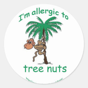 Nut-allergische aap ronde sticker