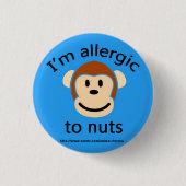 Nut Allergy Alert Ronde Button 3,2 Cm (Voorkant)