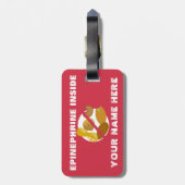 Nut Allergy Alert Shark Label voor Medische Uitrus Bagagelabel (Achterkant verticaal)